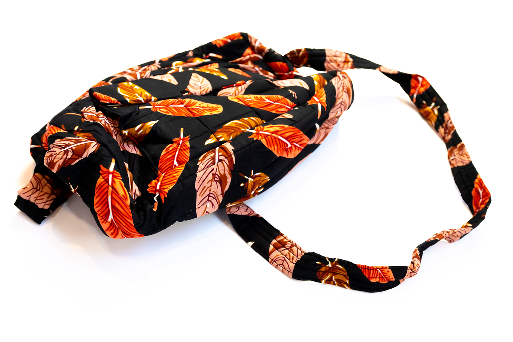 Messenger Bag - Garden Leaves - Wide